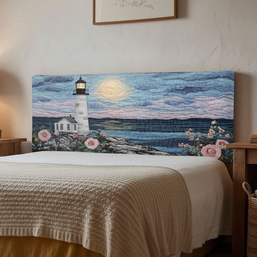 Midnight Blossom Lighthouse CW1512021CL Quilted Headboard Slipcover