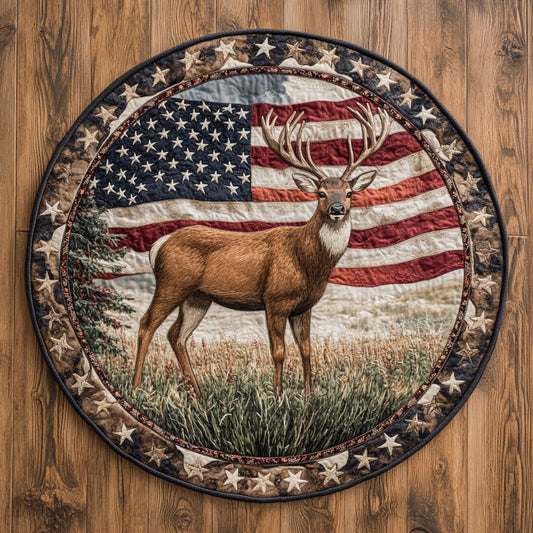Deer Watch WN1106044CL Quilted Round Mat