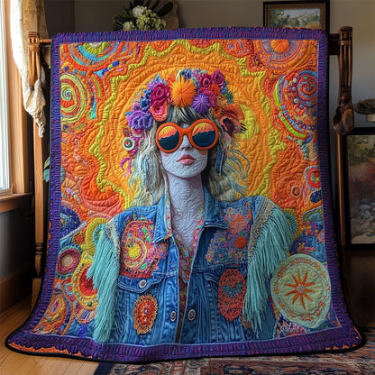 Flower Child Hippie Girl WN1102042CL Quilt