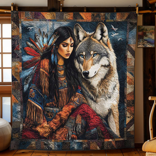 Mystic Wolf And Woman WN2201014CL Quilt