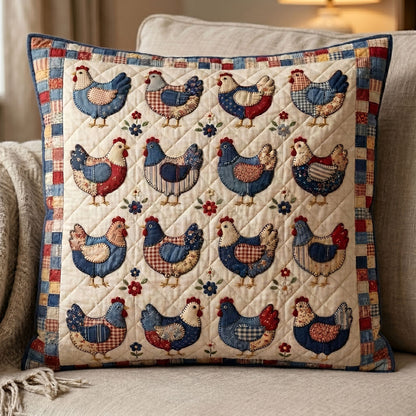 Rustic Farmhouse Chicken Patchwork WN1604015CL Quilt Pillow Case