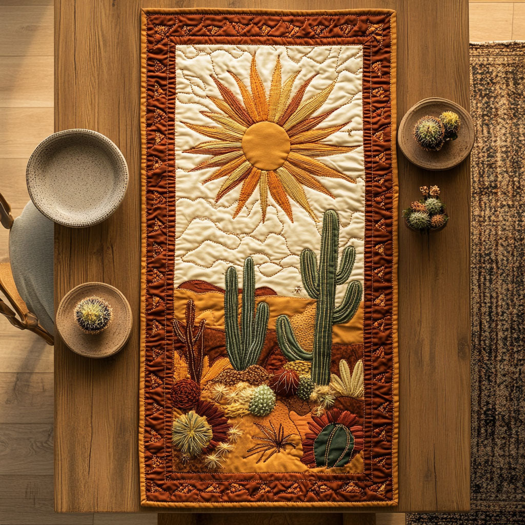 Cactus Ember WN1106010CL Quilted Table Runner