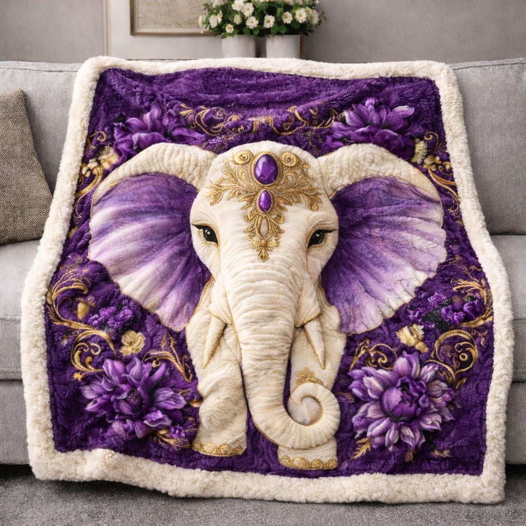 Royal Amethyst Elephant KL3001002CL Faux Fur Throw Blanket