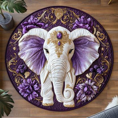 Purple Elephant Elegance KL1212012CL Quilted Round Mat