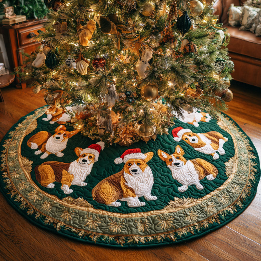 Festive Paws CP1110039CL Quilted Christmas Tree Skirt