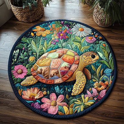 Colorful Turtoise QA1212009CL Quilted Round Mat