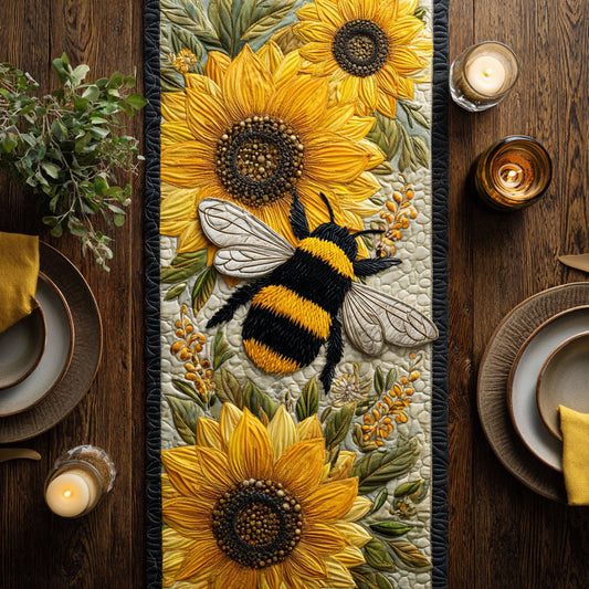 Sunflower Bee CW1407042CL Quilted Table Runner