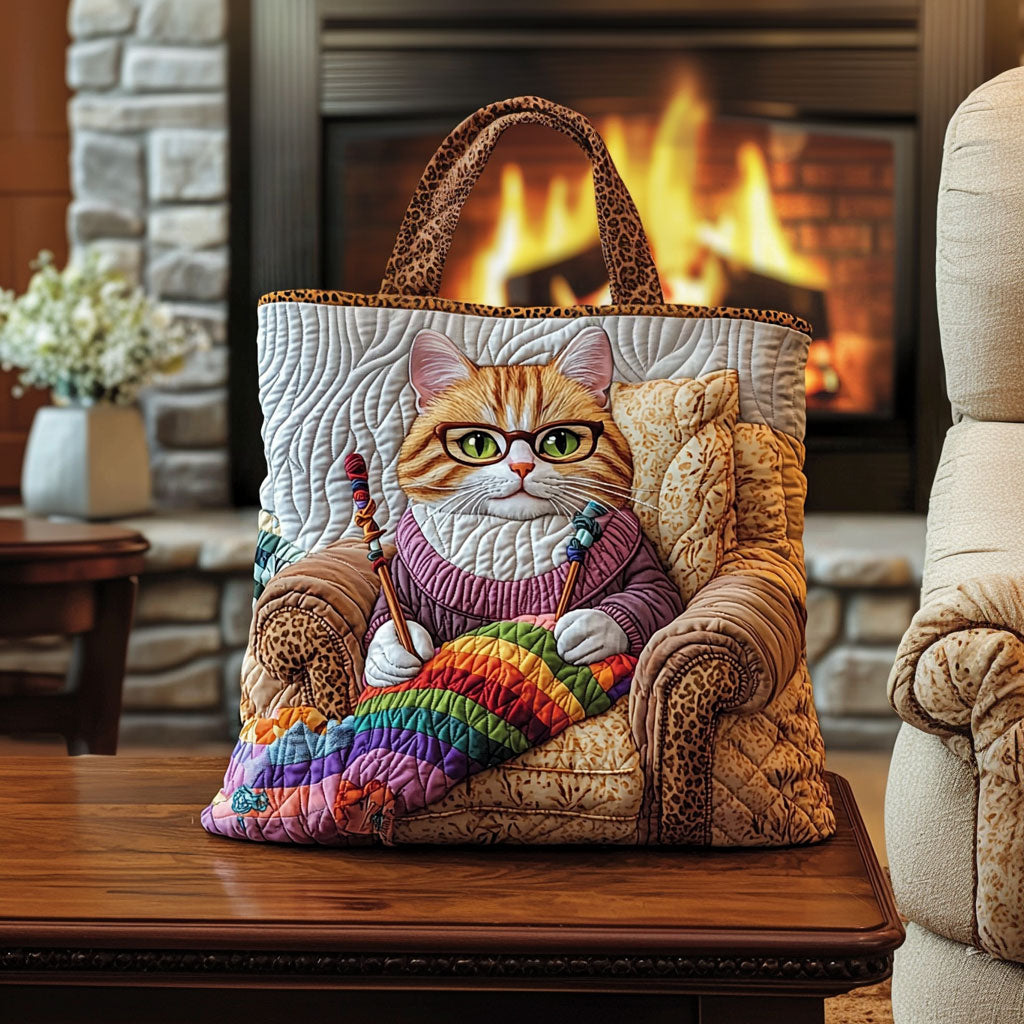 Knitting Cat KL1912010CL Quilted Tote Bag