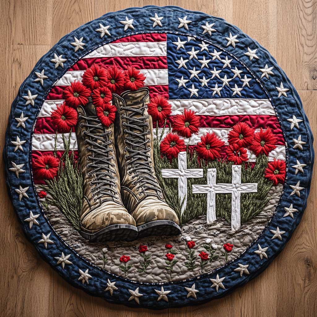 Warrior's Footsteps WN2204063CL Quilted Round Mat