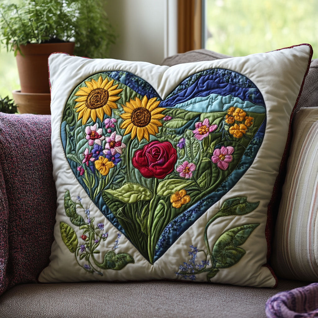 Bloom Garden Heart CW1401103CL Quilt Pillow Case