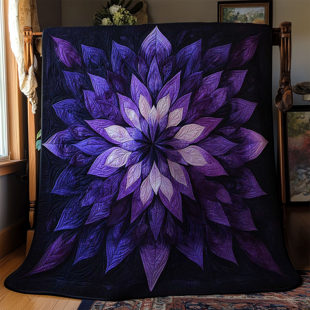 Enchanted Violet Flower WN1303073CL Quilt