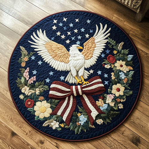 Bald Eagle Devotion WN1206011CL Quilted Round Mat