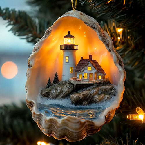 Lighthouse Frosty Shore WN0912025CL Christmas Ornament