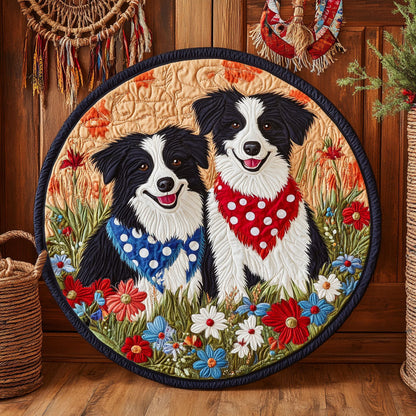 Border Collie Bond WJ1205024CL Quilted Round Mat