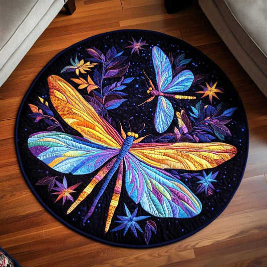 Cosmic Dragonfly WN1803096CL Quilted Round Mat