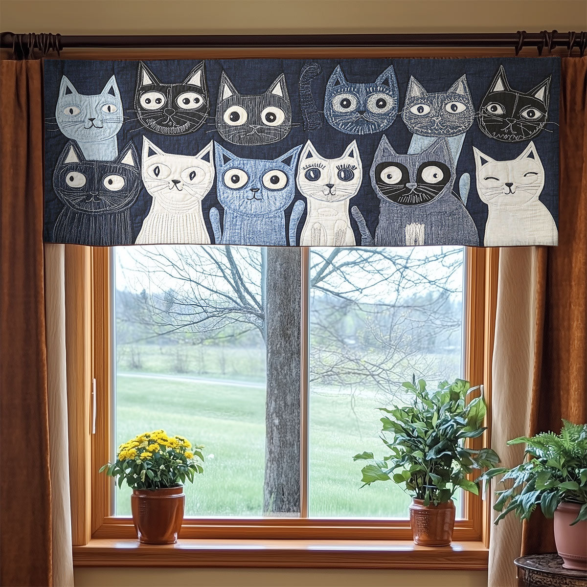 Cat Vibe WN0407044CL Quilted Valance