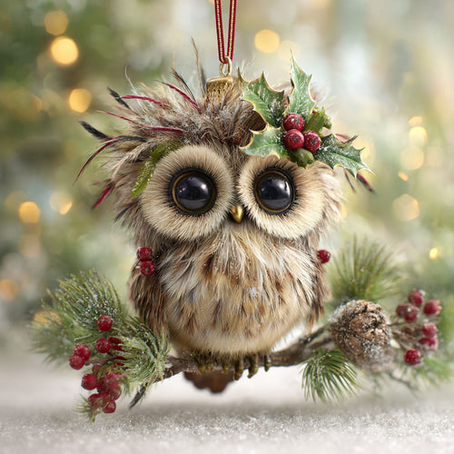 Owl Frosty Glow WN1112049CL Christmas Ornament