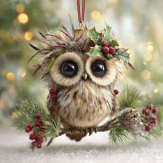 Owl Frosty Glow WN1112049CL Christmas Ornament