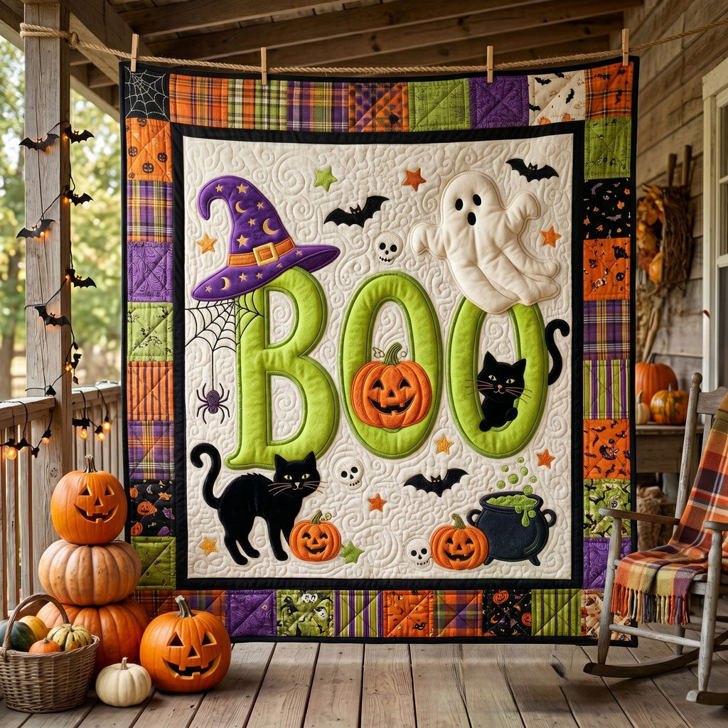 Boo Ghost Cat Halloween WN0905003CL Quilt