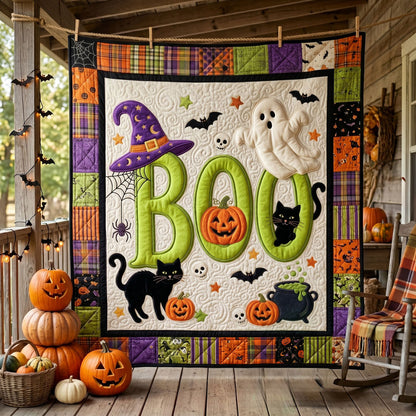Boo Ghost Cat Halloween WN0905003CL Quilt