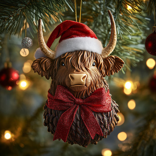 Festive Highland Red Bow LT2310025CL Christmas Ornament