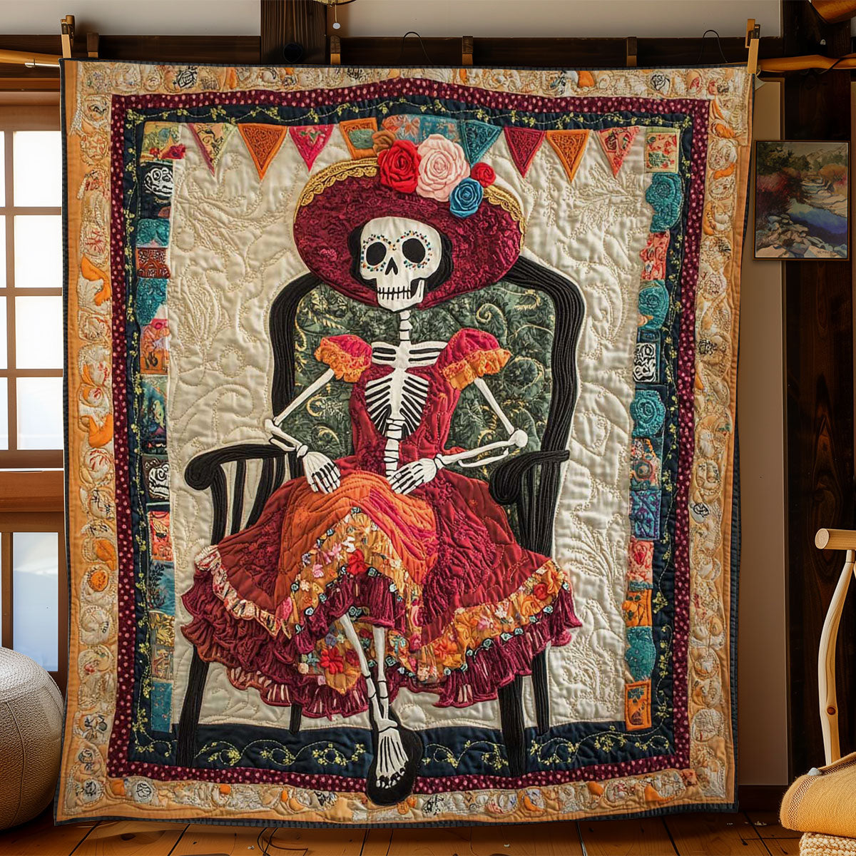 Gilded Skeleton Diva WN0703043CL Quilt