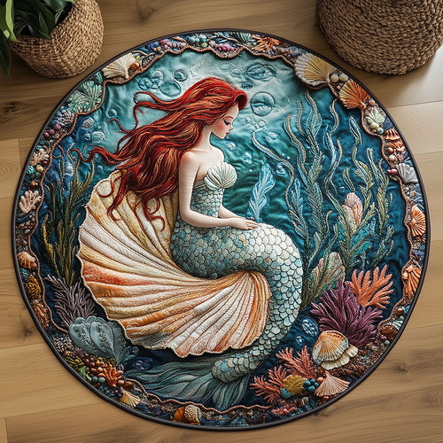 Mermaid Wave WN0306026CL Quilted Round Mat