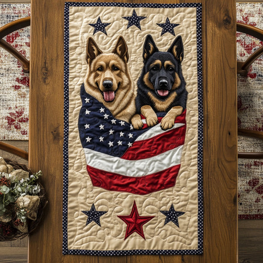 German Shepherd Duo WN1006040CL Quilted Table Runner