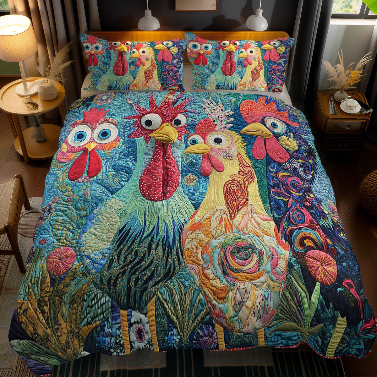 Silly Chicken Funny WN2602077CL Duvet Cover Set