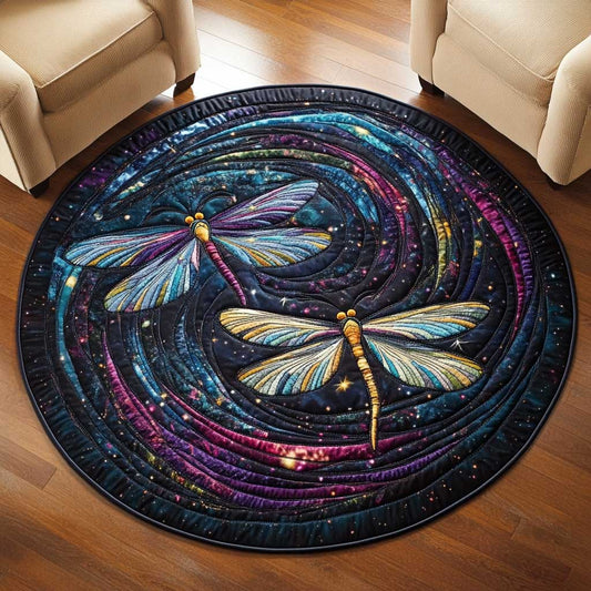 Luminous Dragonfly WN1803092CL Quilted Round Mat