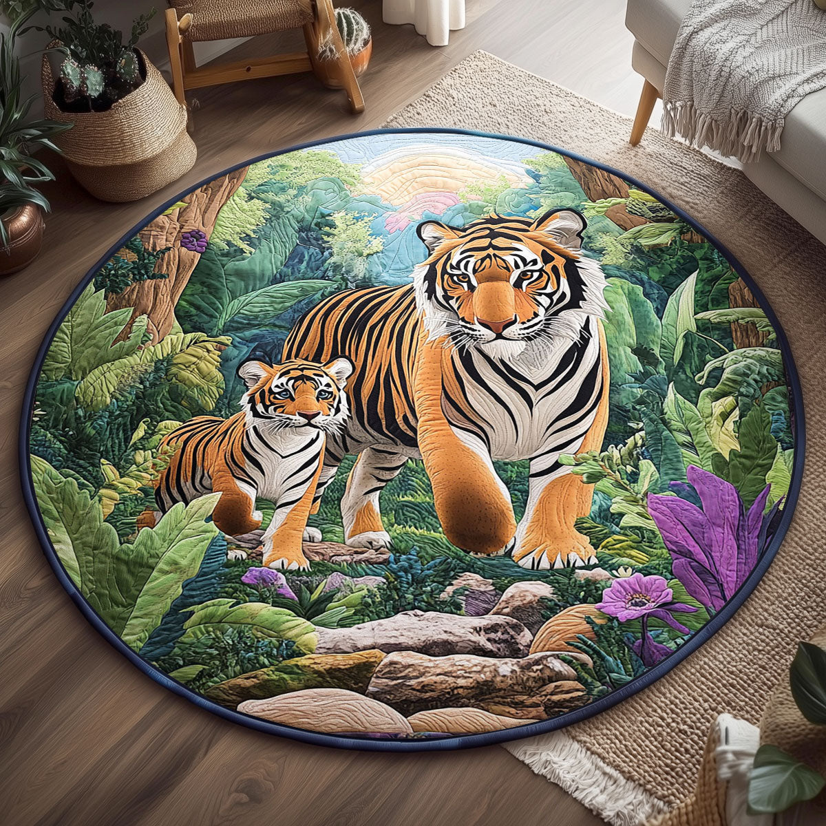 Fierce and Gentle WJ2105041CL Quilted Round Mat