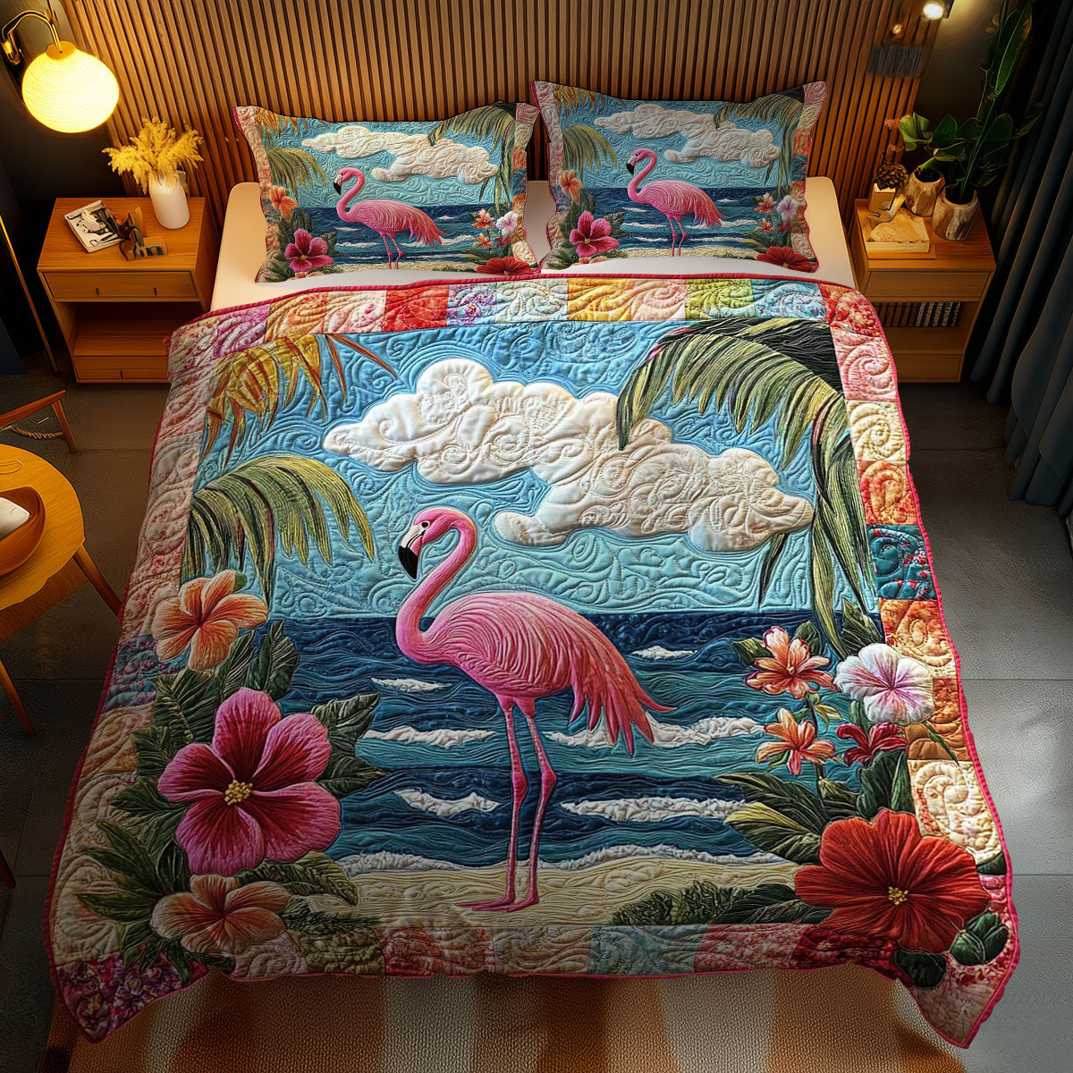 Palm Breeze Flamingo WN1003105CL Duvet Cover Set