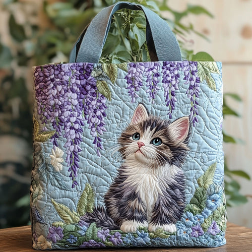Wisteria Kitten CP1201085CL Quilted Tote Bag