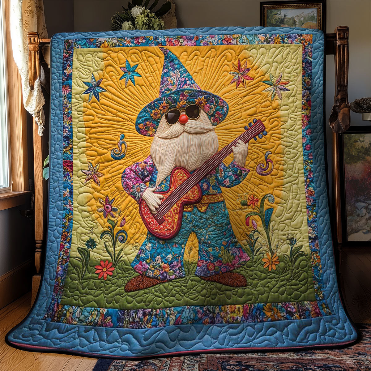 Flower Power Gnome WN1501062CL Quilt