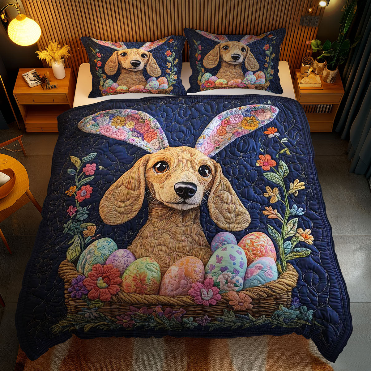 Dachshund Easter Basket WN1701097CL Duvet Cover Set