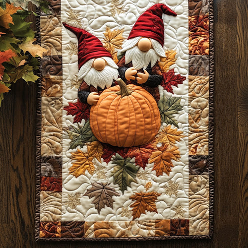 Gnome Among Leaves WN3007046CL Quilted Table Runner
