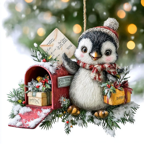 Penguin Holiday Mailbox WN1112063CL Christmas Ornament