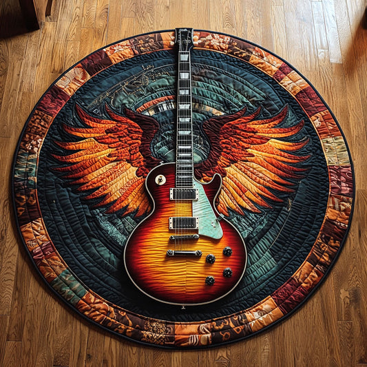 Wings of Rock Guitar KL1912032CL Quilted Round Mat