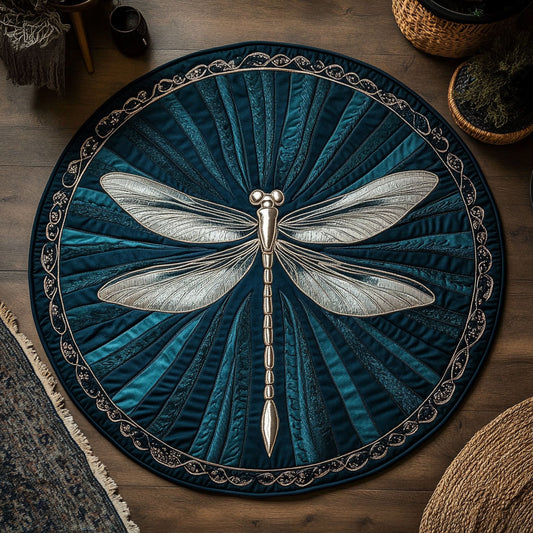 Midnight Glow Dragonfly WN1408066CL Quilted Round Mat