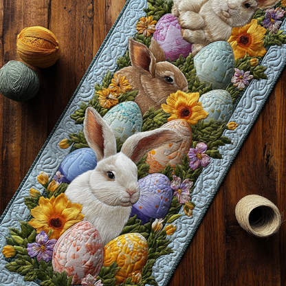 Spring Bunny Garden XR1201031CL Quilted Table Runner