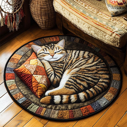 Sleeping Cat WJ1005045CL Quilted Round Mat