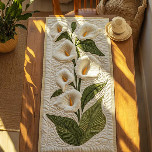 Golden Calla Lilies WN2503068CL Quilted Table Runner