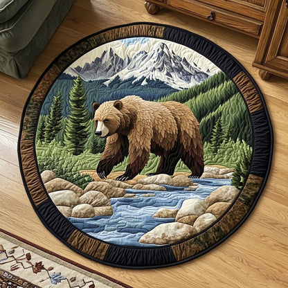 Mountain River Bear KL3112006CL Quilted Round Mat
