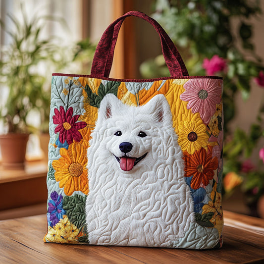 Smiling Samoyed KL2412026CL Quilted Tote Bag