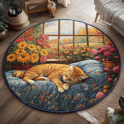Sleeping Cat WJ2105049CL Quilted Round Mat