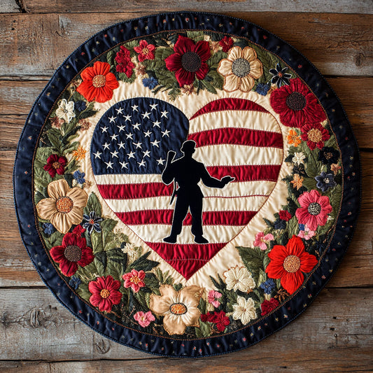 Soldier Rose WN1306054CL Quilted Round Mat