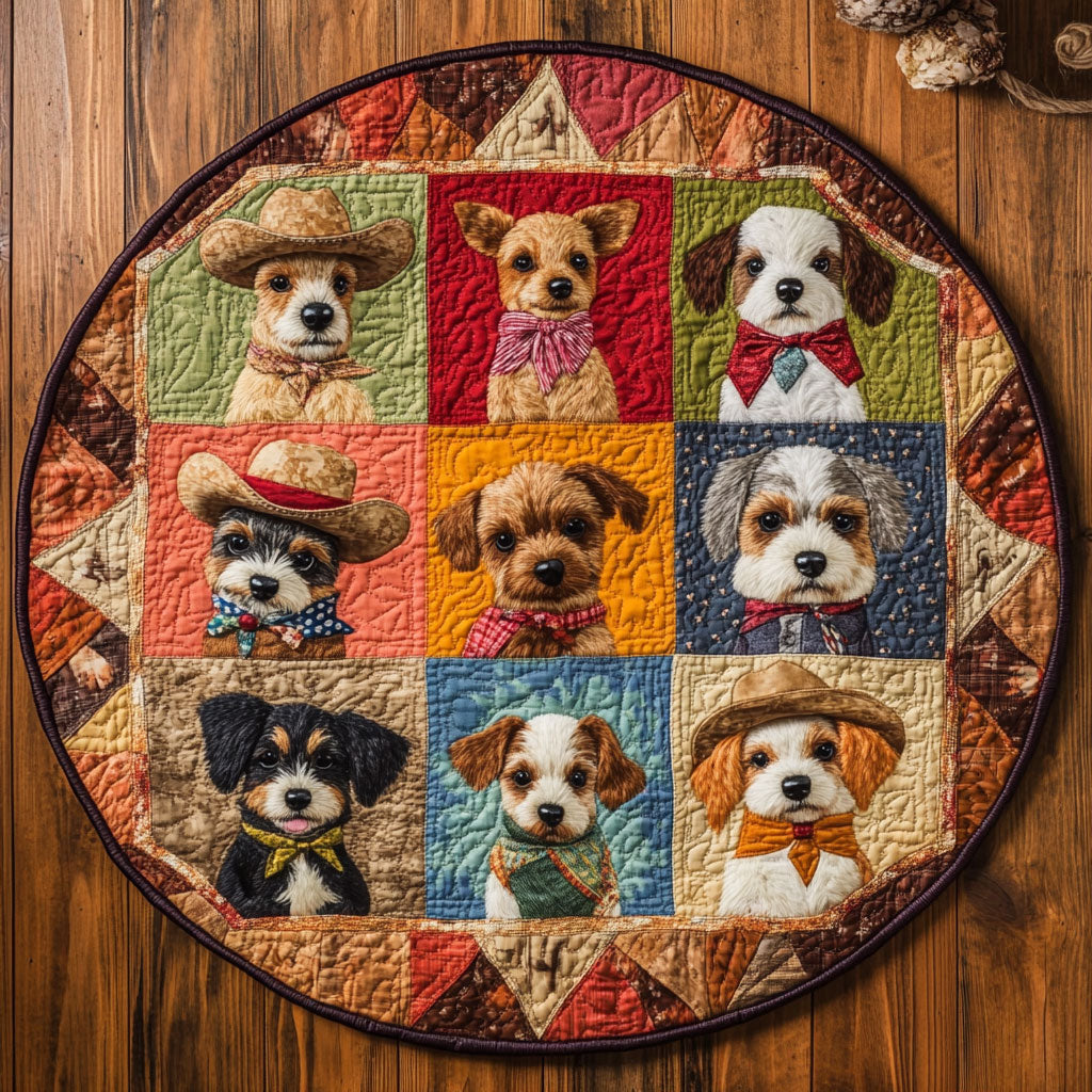 Dog Ranch Life WN0807031CL Quilted Round Mat