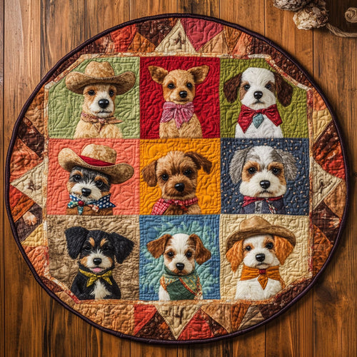 Dog Ranch Life WN0807031CL Quilted Round Mat