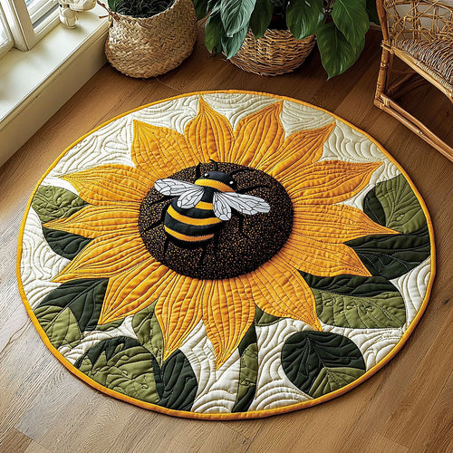 Sunflower Bee QA2911005CL Quilted Round Mat