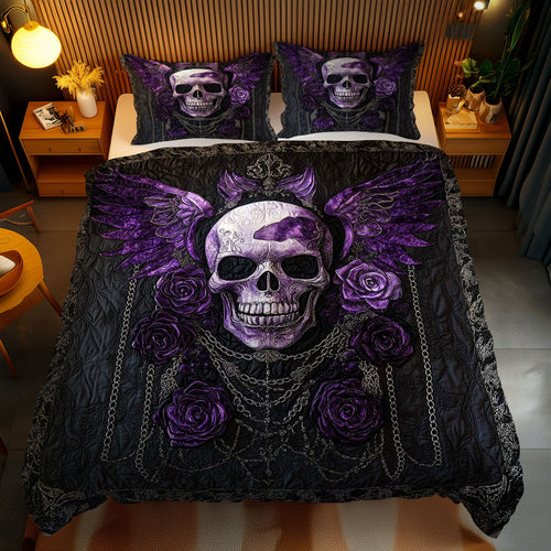 Dark Rose Skull WN1103107CL Duvet Cover Set